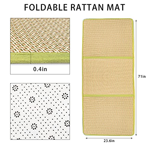 Eanpet Japanese Tatami Mat Foldable Floor Mats Non-Slip Futon Mattress Sleeping Mat Summer Yoga Mat Indoor Outdoor Runner ...