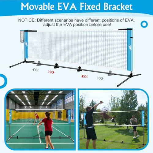 KIKILIVE Pickleball Badminton Net Set for Backyards, All-in-One Portable Volleyball Combo Set with Adjustable Net, Volleyb...