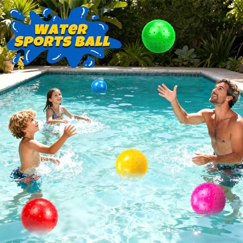 Hymaz Knobby Balls Bulk 9" Soft Bouncy Ball Sensory Toys Spiky Massage Stress Ball, Set of 5 Sensory Balls with Pump, Part...