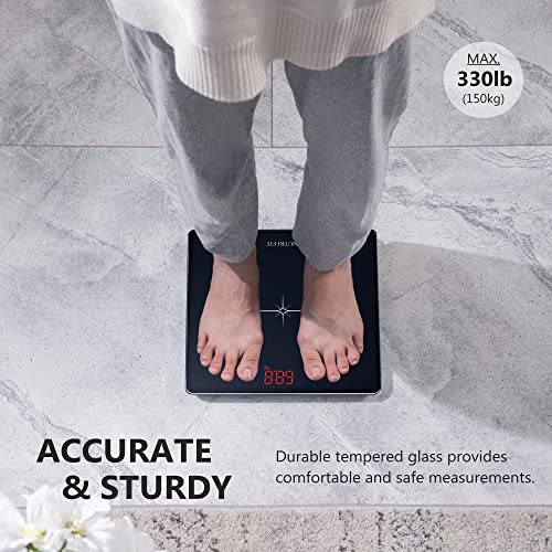 NUTRI FIT Digital Scale for Body Weight, Precision Bathroom Weighing Scale Step-On Technology High Capacity - 330 lb, LED ...