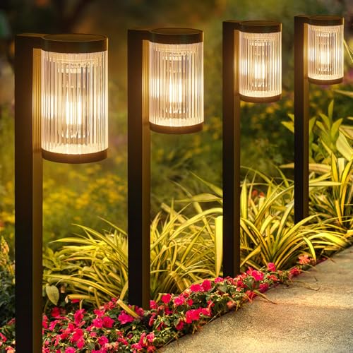 ELECLINK Solar Pathway Lights Outdoor, 6 Pack Upgraded Outdoor Solar Lights for Outside Super Bright Up to 12Hrs, IP65 Wat...