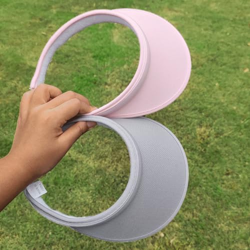 2 Pack Sun Visor Hats Women Men Clip On Wide Brim Visors Hat Outdoor Sports Golf Beach Travel Tennis Caps
