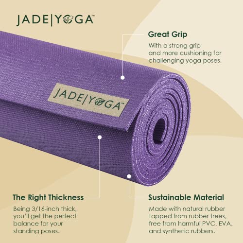 JadeYoga Harmony Yoga Mat - Durable & Thick Gym Fitness Mat, Non-Slip Natural Rubber Yoga Mat - Home Exercise & Stretching...