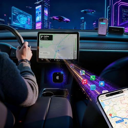 Yizro Wireless CarPlay Adapter for Apple iPhone & Android, 2-in-1 Adapter Convert Wired to Wireless Dongle