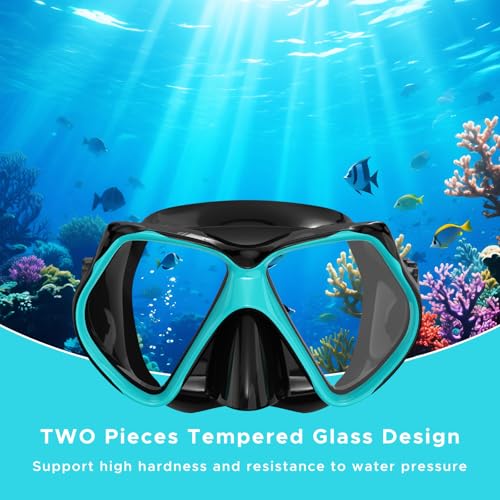 2 Pack Snorkeling Gear for Adults, Dry Snorkel, Mask Set Adult, Diving Scuba Mask, Scuba Gear, Swimming Goggles with Nose ...