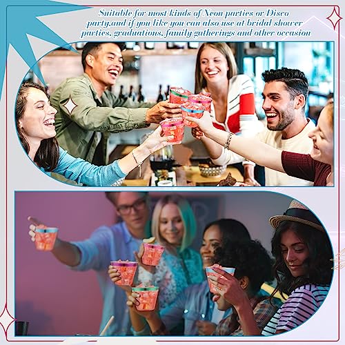 Zhehao 100 Pcs 9 oz Rimmed Plastic Cups Clear Wine Glasses Heavy Duty Cocktail Cups for Wedding Birthday Holiday Party Rec...