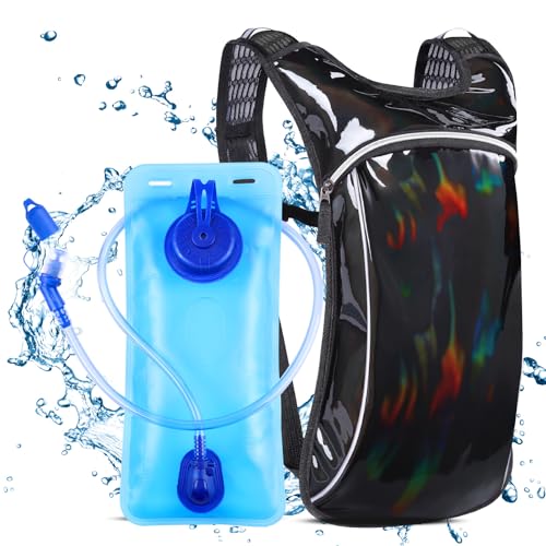 Rave Hydration Pack, Hydration Backpack with 2L Hydration Bladder, Festival Essential Water Backpack for Hiking, Running, ...