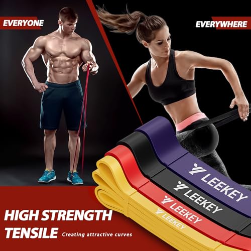 LEEKEY Resistance Bands, Exercise Bands,Pull Up Assist Bands - Bands for Working Out,Band for Men and Women Fitness Traini...