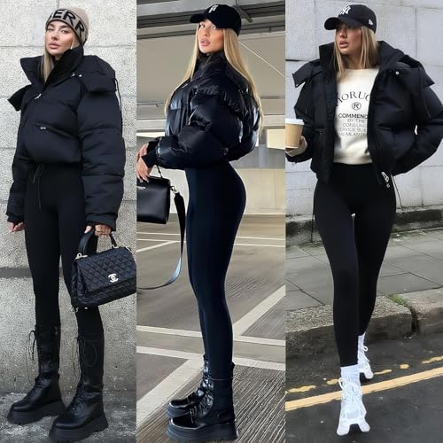yeuG Fleece Lined Leggings for Women Thermal High Waisted Tummy Control Seamless Workout Yoga Pants