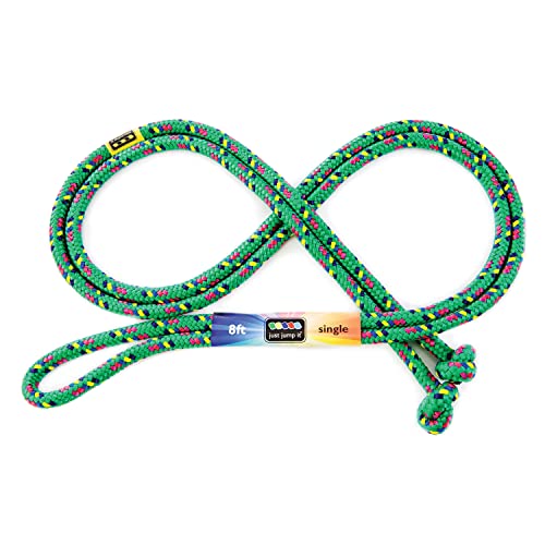 Just Jump It 8' Foot Single Jump Rope for Kids Women and Men - Active Outdoor Youth Fitness Excersing Equipment - Braided ...