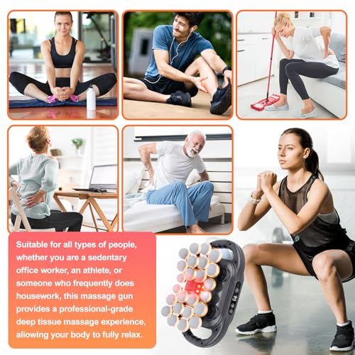 JIASHENG Massage Gun Set with 24 Heads, 9 Modes & 9 Speed Levels, Deep Tissue Percussion Massager for Muscle Pain Relief, ...