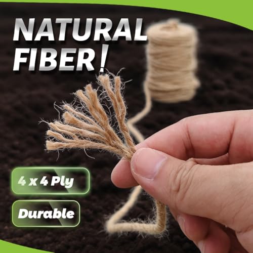 PerkDecor 5MM x 150FT Jute Rope 16Ply Heavy Duty and Thick Twisted Rope for Crafts Gardening Cat Scratcher Scratching Post...