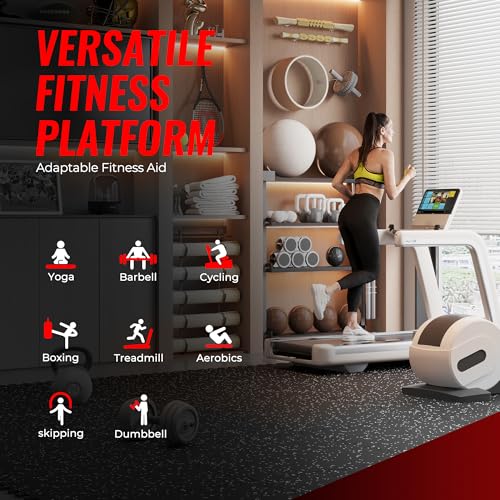 SUPERJARE 0.79'' Extra-Thick Exercise Equipment Mats, 18 Pcs 72 Sq Ft Rubber Top Floor Tiles with High Density EVA Foam, I...