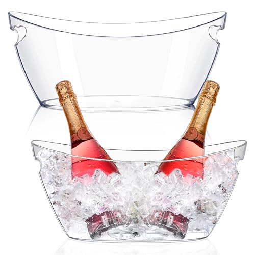 Barafat Ice Buckets for Parties (5.5L) 2pcs Ice Buckets, Clear Acrylic Champagne Bucket, Drinks Beverage Tub for Cocktail ...