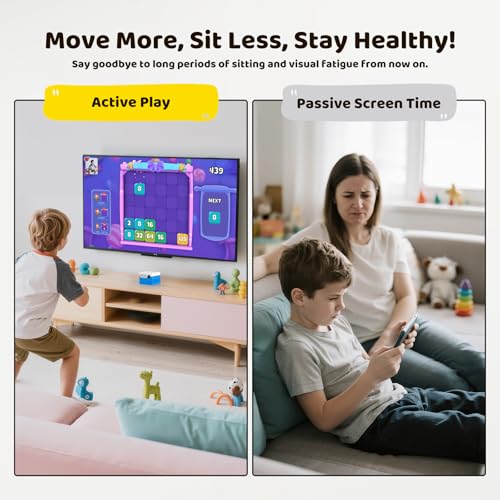 Kinhank MotionX Active Game Console with 39 Motion Games for Kids&Family,Plug&Play AI Motion Game System,Dynamic Updates,N...
