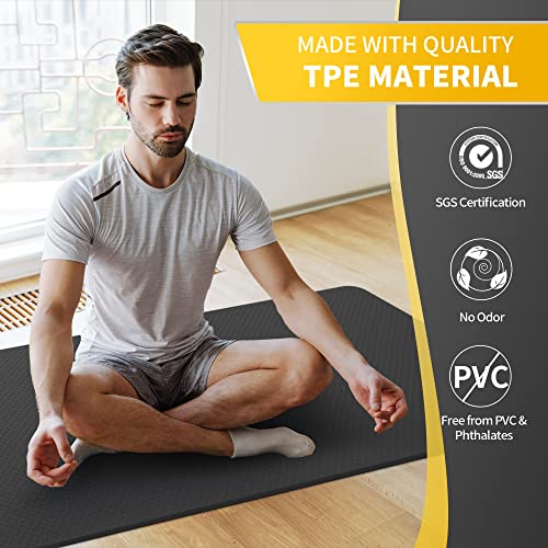 CAMBIVO Extra Wide Yoga Mat for Women and Men (72"/84"x 32"x 1/4") TPE Workout Mat, Non-slip Large Exercise Fitness Mat fo...