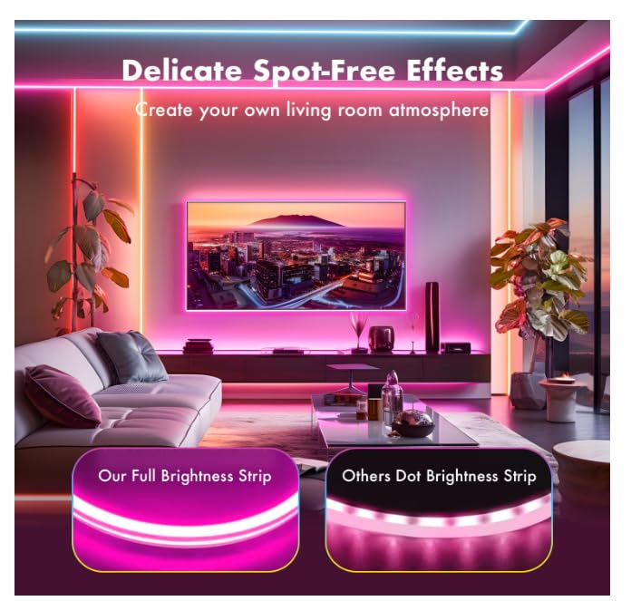 MFWW RGB LED Strip Lights, 33FT, Multicolor, App Control, IP67 Waterproof, Music Sync, Model TongYan612NHRGB01