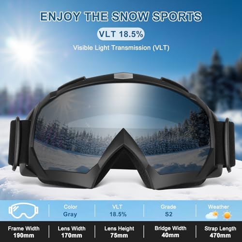 OXG Ski Snowboard Goggles for Men Women, UV Protection Ski Snow Goggles for Adult Youth Winter Snow Sports