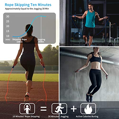 Jump rope, Professional Weighted Jump rope workout, Adjustable Tangle-Free with Ball Bearings Exerciser Jump ropes for Car...