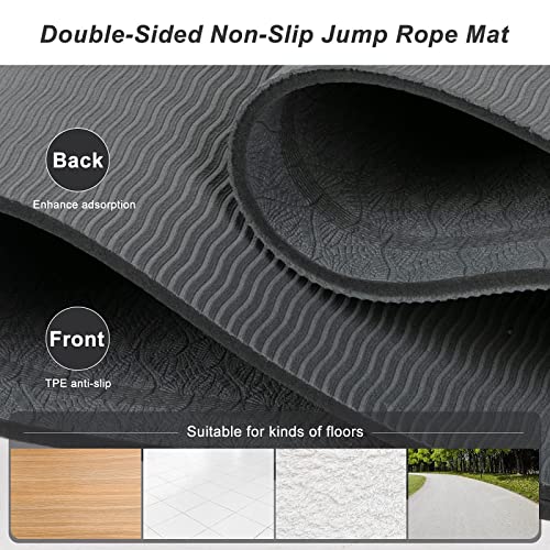 dofopo Jump Rope Mat 71"/63"x24" Larger Non-Slip Indoor Outdoor Exercise Fitness Mat, High-Density Workout Shock Absorptio...
