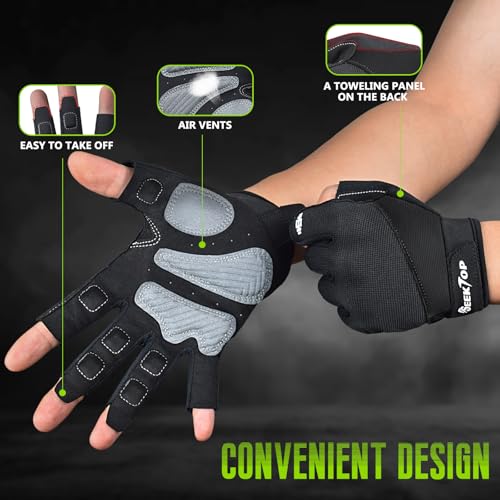 SeekTop Workout Gloves for Men and Women, Weight Lifting Gloves with Full Protection, Excellent Grip, Gym, Breathable Exer...