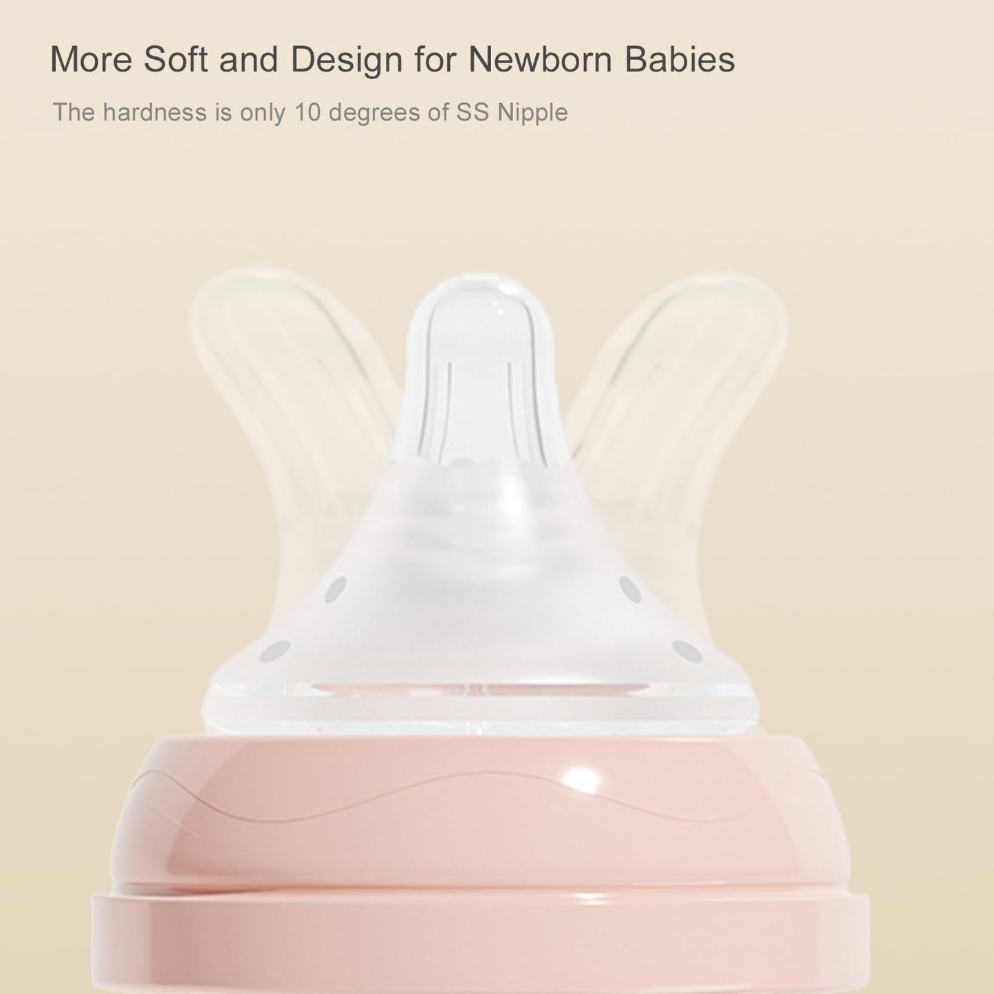 Gulicola PP (NOT Glass) Baby Breastfeeding Bottles, Medium Flow Nipples (M), 3 Months +, Wide Neck, Pink, 8 oz - 4 pks