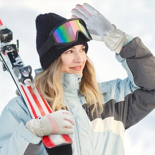 Feelorna Women Ski Gloves, Windproof Thermal Touchscreen Gloves Waterproof Winter Warm Snow Glove for Skiing Cycling Outdo...