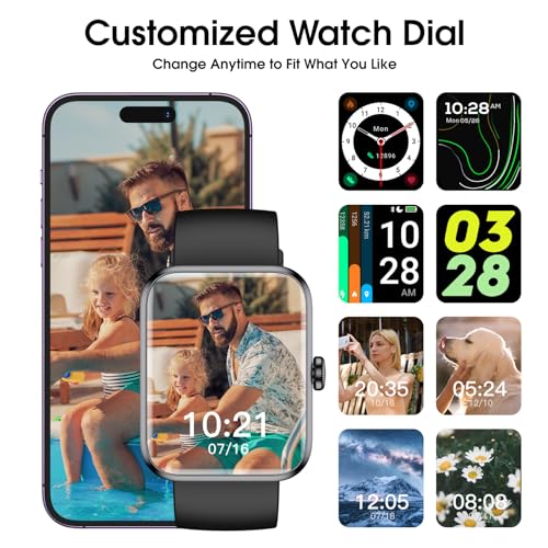 TYKOIT Smart Watch, Fitness Tracker with Heart Rate Monitor, Blood Oxygen, Sleep Tracker, 41mm Touchscreen Smartwatch for ...
