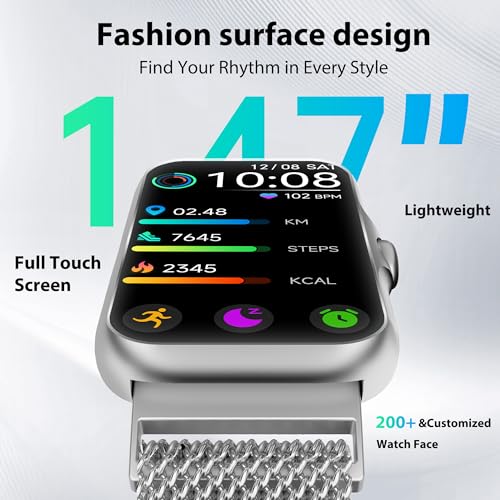 Fitness Tracker with 24/7 Continuous Heart Rate, Blood Oxygen Monitor, Smart Watch with Sleep Monitor, IP68 Waterproof Act...