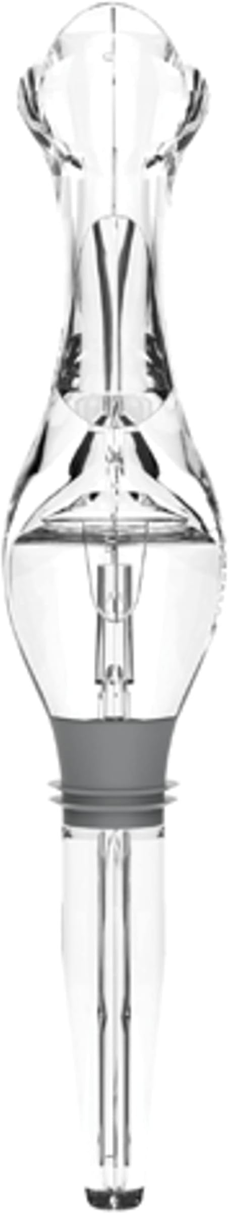 HOST TILT Wine Aerator Pour Spout, Wine Bottle Spout Pourer, Wine Pourer Aerator with Stand, Silicone and Plastic, Gray Set of 1
