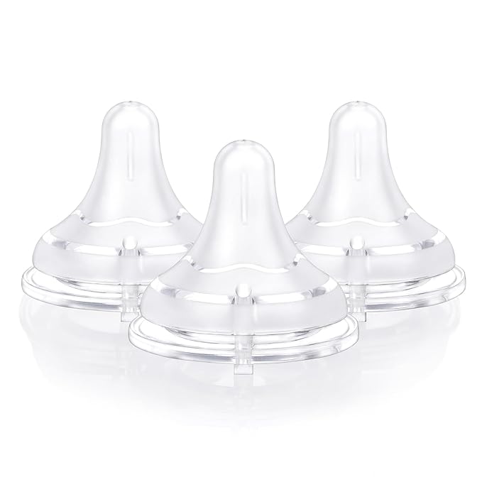 LittleForBig Silicone Soft Touch Adult Bottle Nipples Replacement Teat Compatible with LittleForBig Bottles - Textured Surface 3-Pack
