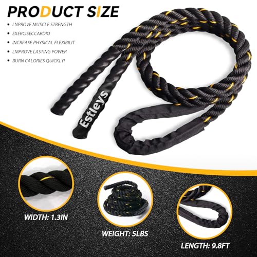 5lb Weighted Jump Rope for Men and Women, Adult Heavy Skipping Rope, Heavy Jump Ropes for Home Workout, Weight Loss, Shapi...