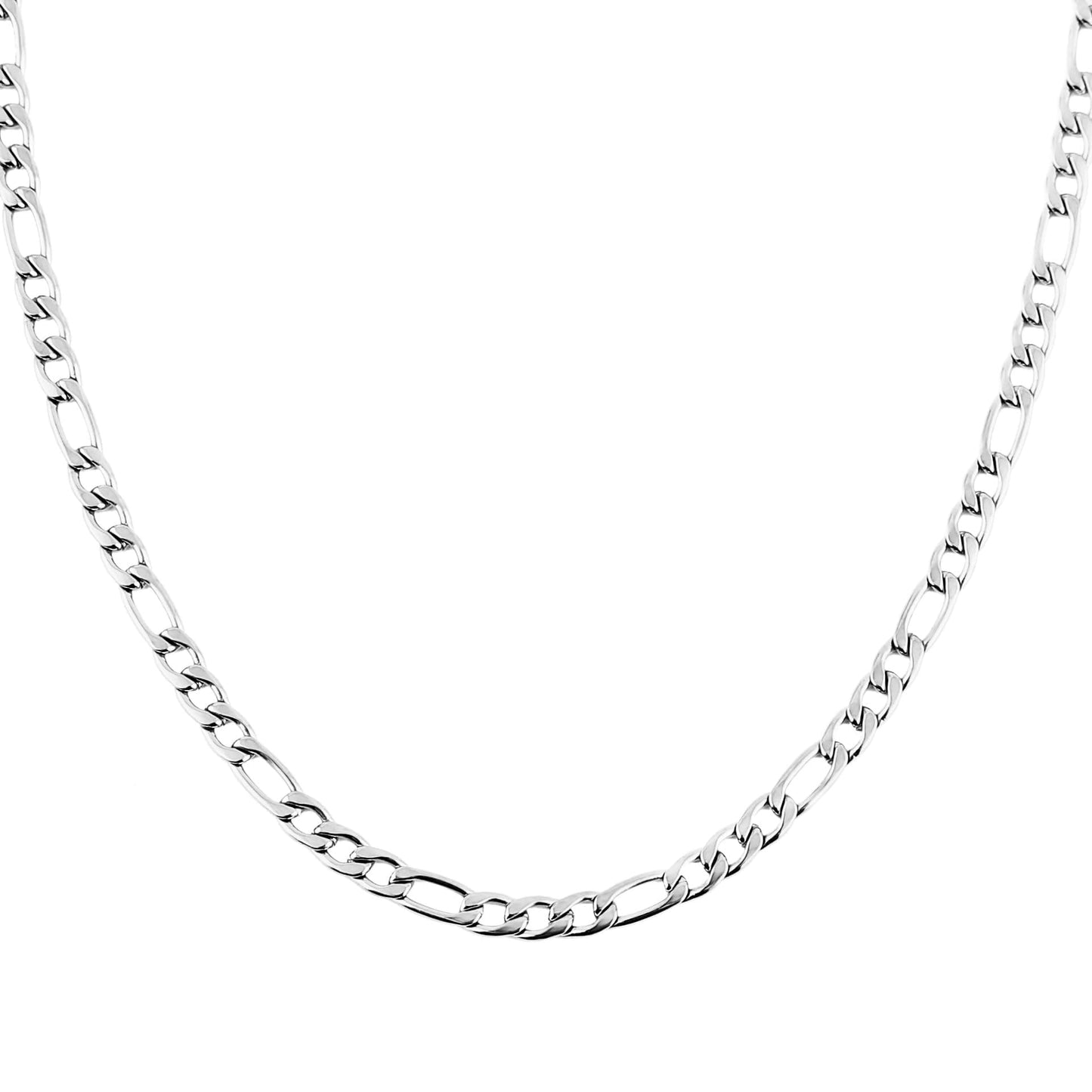 HZMAN Men Women 24k Real Gold Plated Figaro Chain Stainless Steel Necklace, Wide 3mm 5mm 7mm