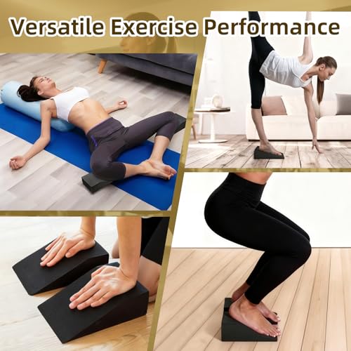 Sissatthai Squat Wedge Block Yoga Wedge Blocks 2 Pack, Yoga Foam Wedges Exercise Foot Wedges Block for Workout Heel Elevat...