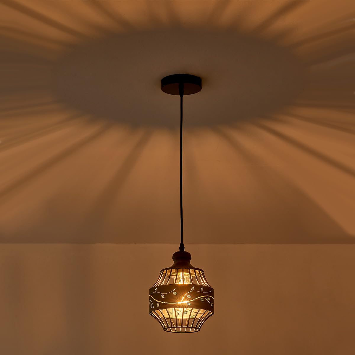YLONG-ZS Modern Farmhouse Pendant Light, Metal, Dark Bronze Finish, 2-Pack, Model YLC15-2