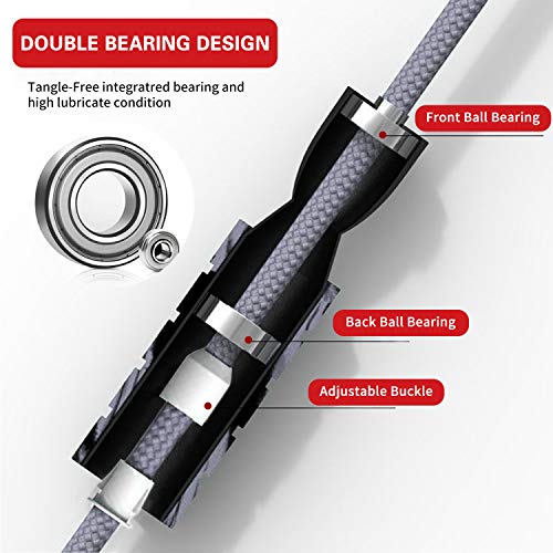 Jump rope, Professional Weighted Jump rope workout, Adjustable Tangle-Free with Ball Bearings Exerciser Jump ropes for Car...