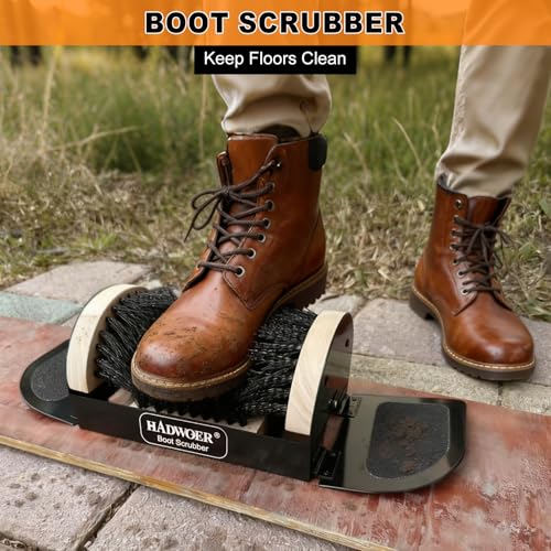 Hadwoer Boot Brush Scraper Outdoor – Heavy Duty Boot Scrubber & Shoe Cleaner Brush for Mud, Dirt & Snow – Durable Outdoor ...