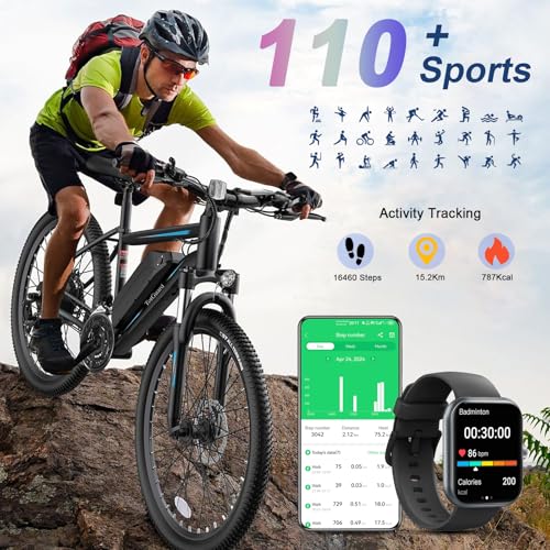 Smart Watch(Answer/Make Call), 1.96" Smartwatch for Men Women, 2025 New Fitness Watch with 110+ Sport Modes, Pedometer, He...