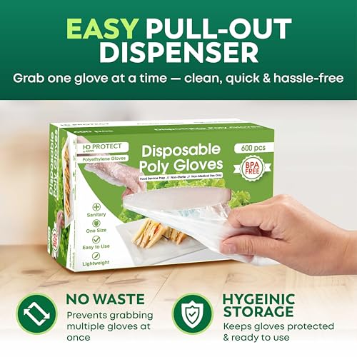 Keppi Disposable Gloves - BPA & Latex Free - Gloves Disposable Latex Free - For Food Handling - Food Safe - For Cooking