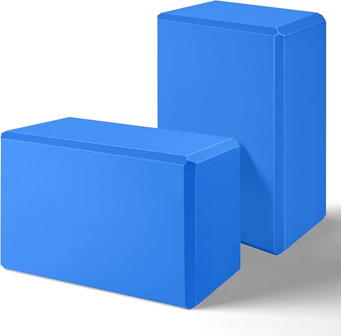 2025 Yoga Blocks 2 Pack, EVA Foam Yoga Block Supportive Latex-Free, Non-Slip Exercise Blocks, Yoga Accessories for Pilate...