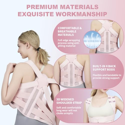 Posture Corrector for Women and Men Upgraded Back Brace, Adjustable Back Support for Upper and Lower Back Pain Relief, Sho...