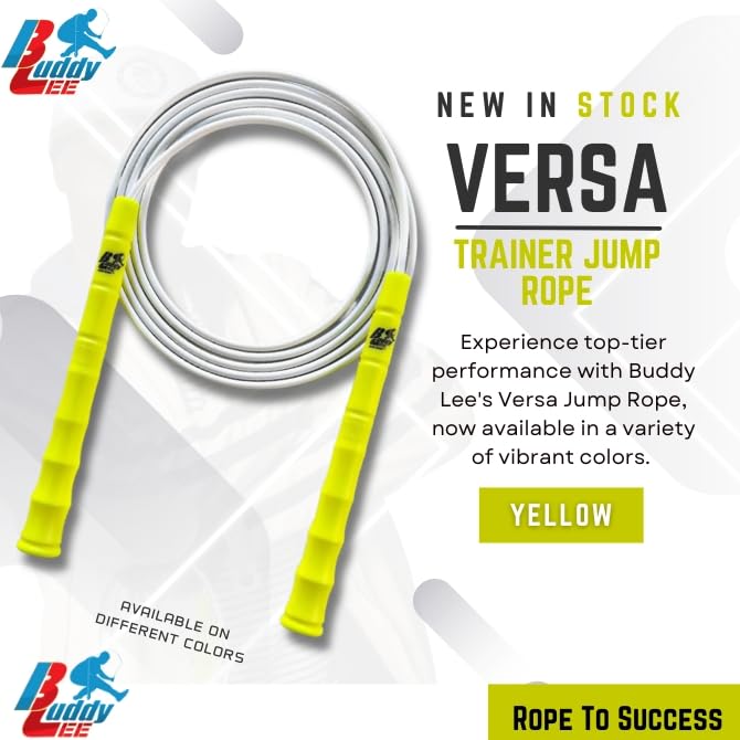 Buddy Lee New Versa Trainer Jump Rope – Yellow – Adjustable Speed Rope for Fitness, Cardio & Training –Lightweight, Durabl...