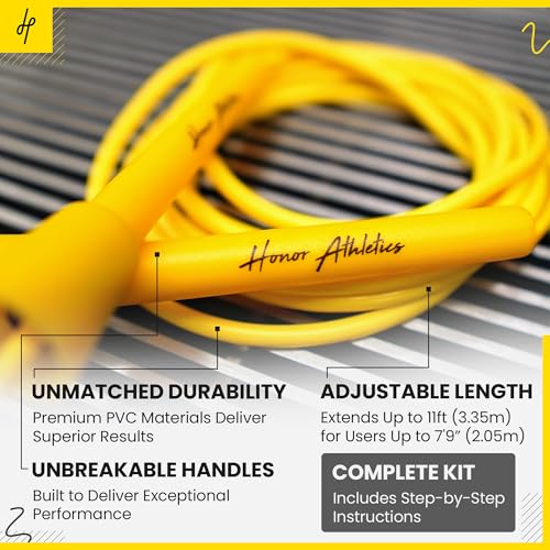 HONOR ATHLETICS Speed Rope, Skipping Rope - Best for Double Under, Boxing, MMA, Cardio Fitness Training Condition - Jump Rope