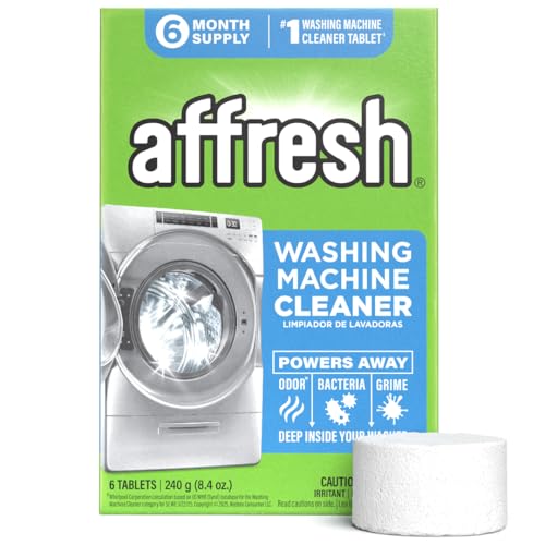 Affresh Washing Machine Cleaner, Helps Power Away Odor Causing Bacteria & Grime Deep Inside Pump, Valve & Hoses, 6 Time Re...