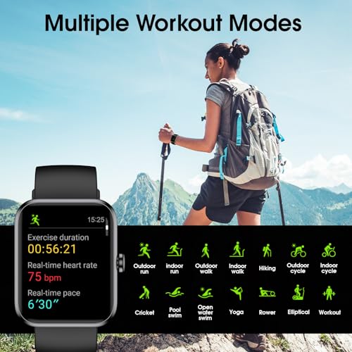TYKOIT Smart Watch, Fitness Tracker with Heart Rate Monitor, Blood Oxygen, Sleep Tracker, 41mm Touchscreen Smartwatch for ...