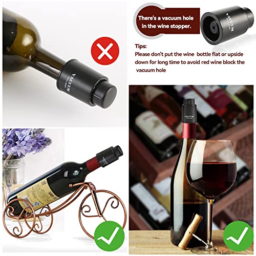 [2 PACK] Wine Bottle Stoppers,Real Vacuum Stoppers,Reusable Wine Preserver,Wine Corks Keep Fresh,Best Christmas and Birthd...