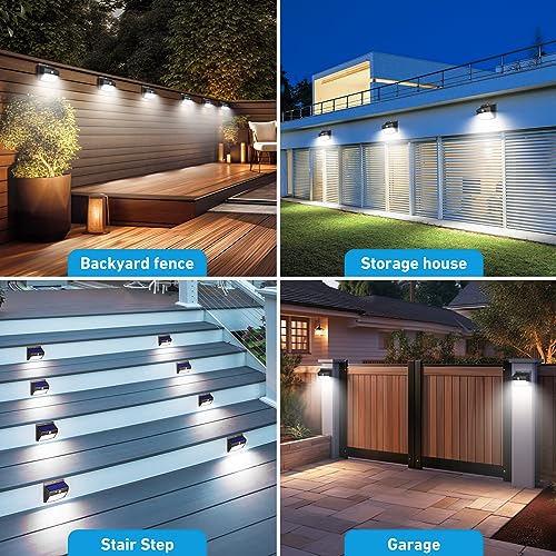 Peasur [6 Packs] Solar Lights Outdoor Motion Sensor Solar Security Lights Waterproof with 3 Lighting Modes Solar Powered W...
