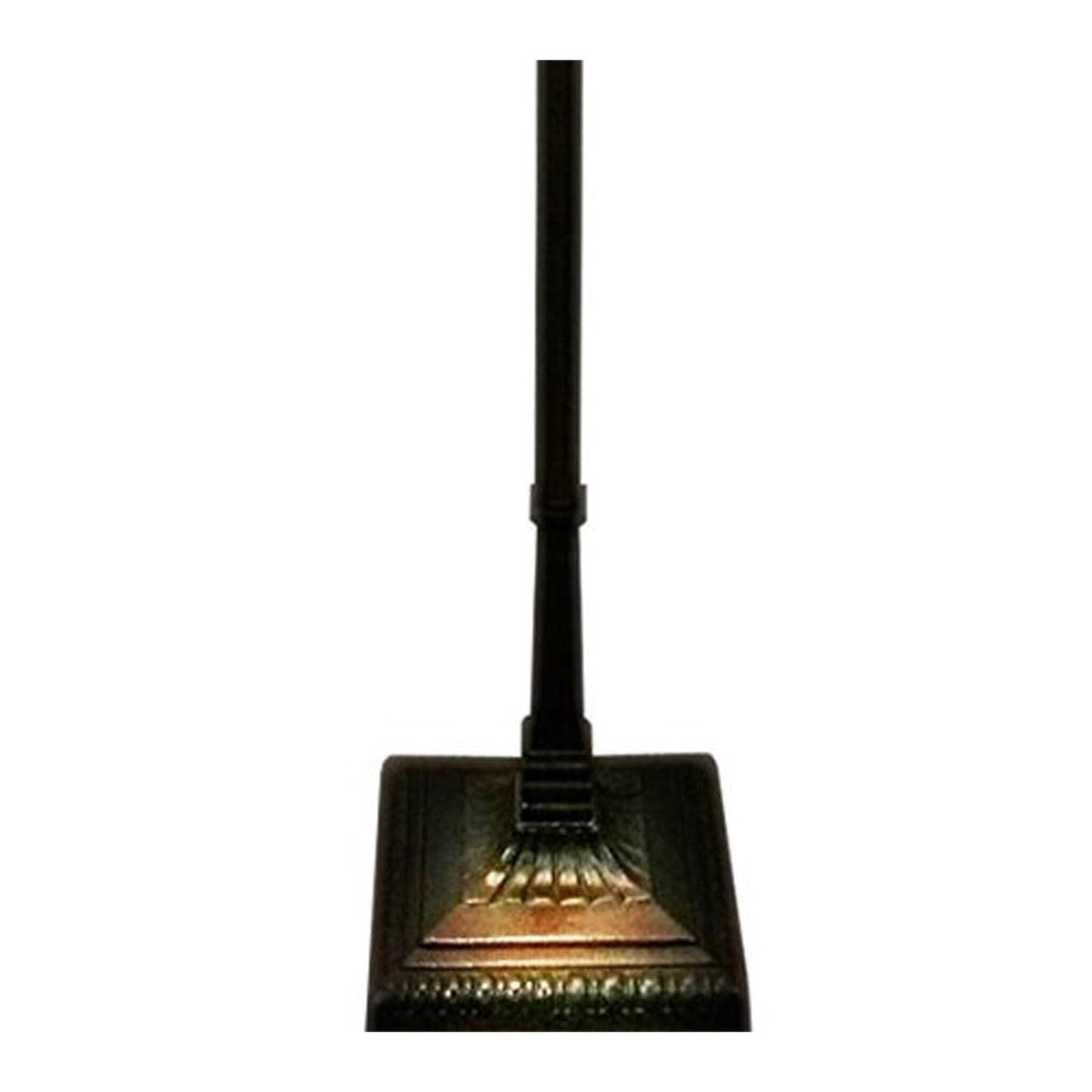 Homeroots Traditional Floor Lamp With Brown & Blue Stained Glass Shade, 62 X 17 X 17 In.