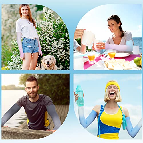 JenPen 6 Pairs UV Sun Protection Arm Sleeves to Cover Arms for Women Compression Sleeves for Men