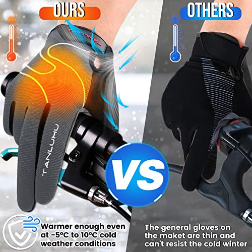 Tanluhu Cycling Gloves Mountain Bike Gloves Biking Gloves for Men Women Outdoor Full Finger Workout Gloves Touch Screen An...